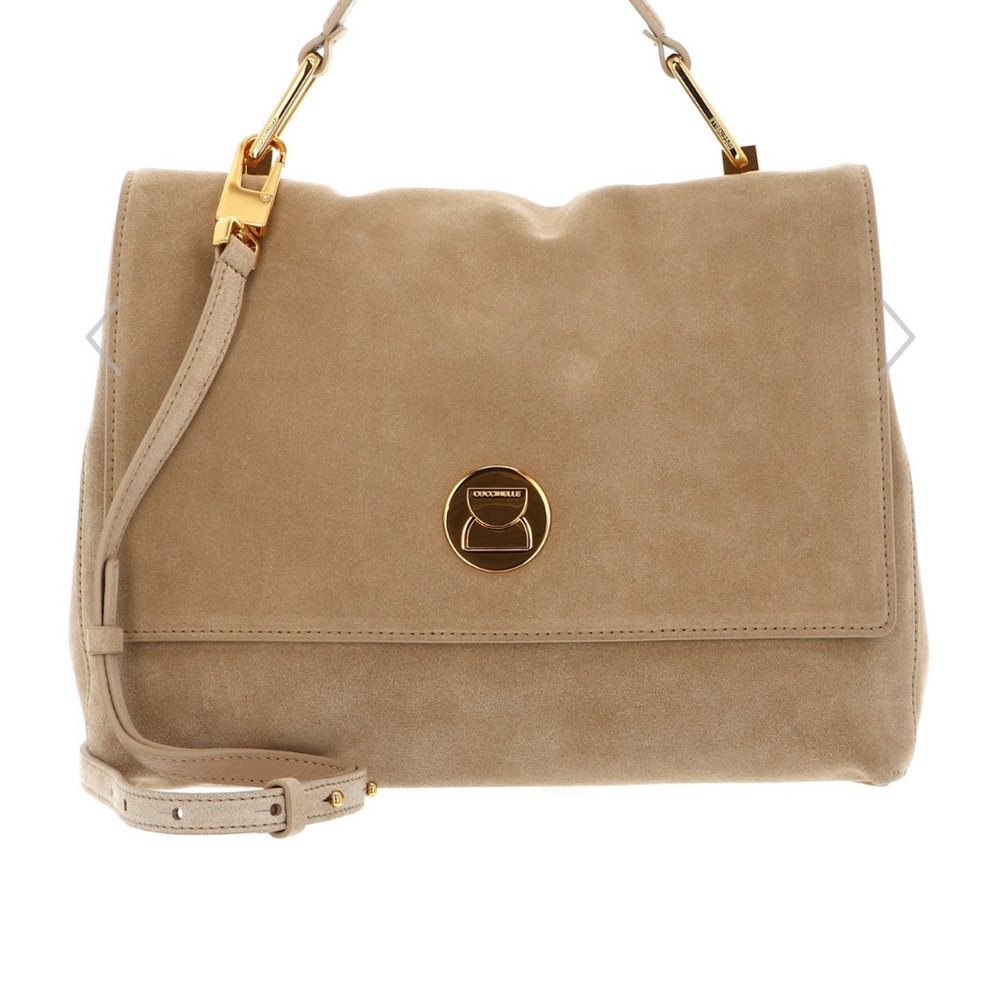 Coccinelle Liya Brown and Leather Suede Handbag NEW
